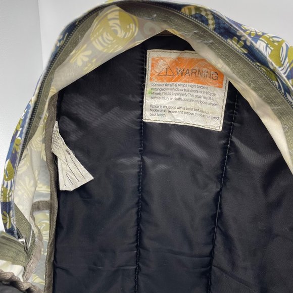 L.L. Bean Blue and Green Hawaiian‎ Island Printed Multi-pocket School Backpack - Picture 7 of 9